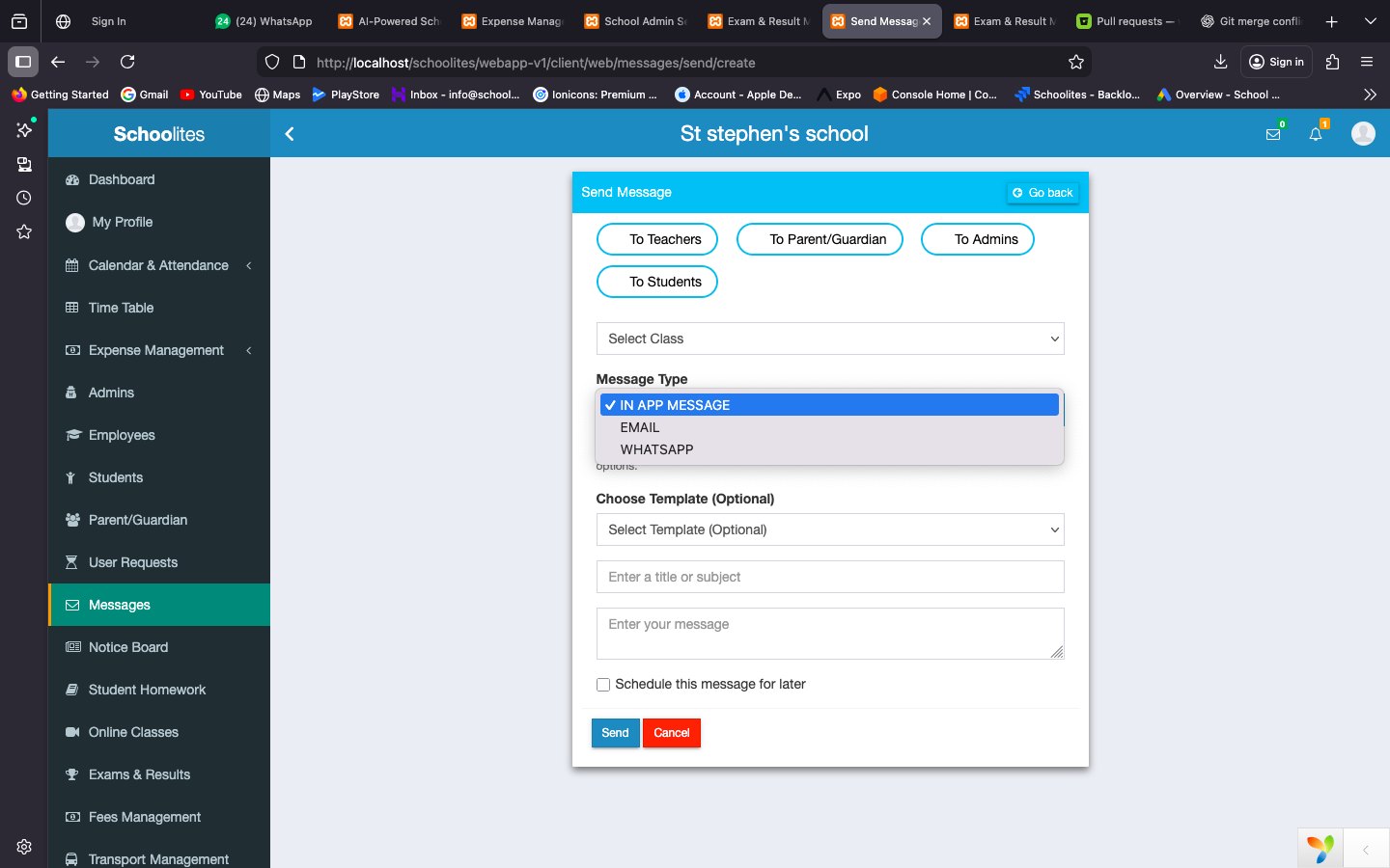 School Communication Dashboard